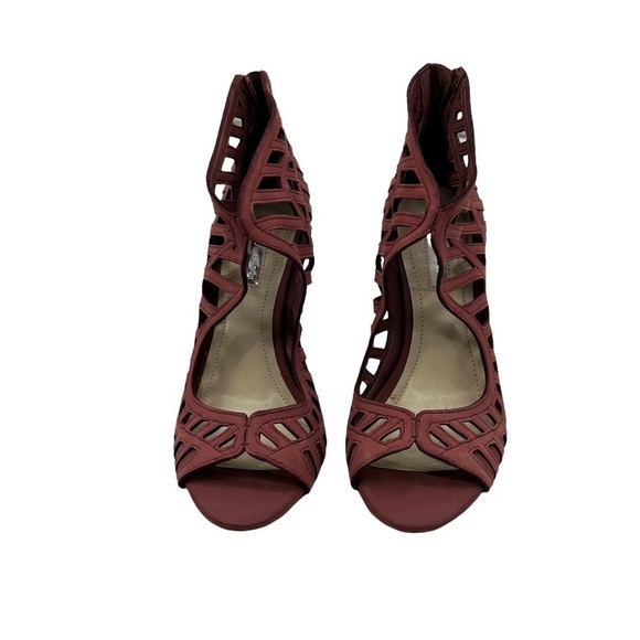 BCBGeneration Drita Pink Leather Cut Out High Heel Ankle Booties Size 6 Women’s - Picture 3 of 9